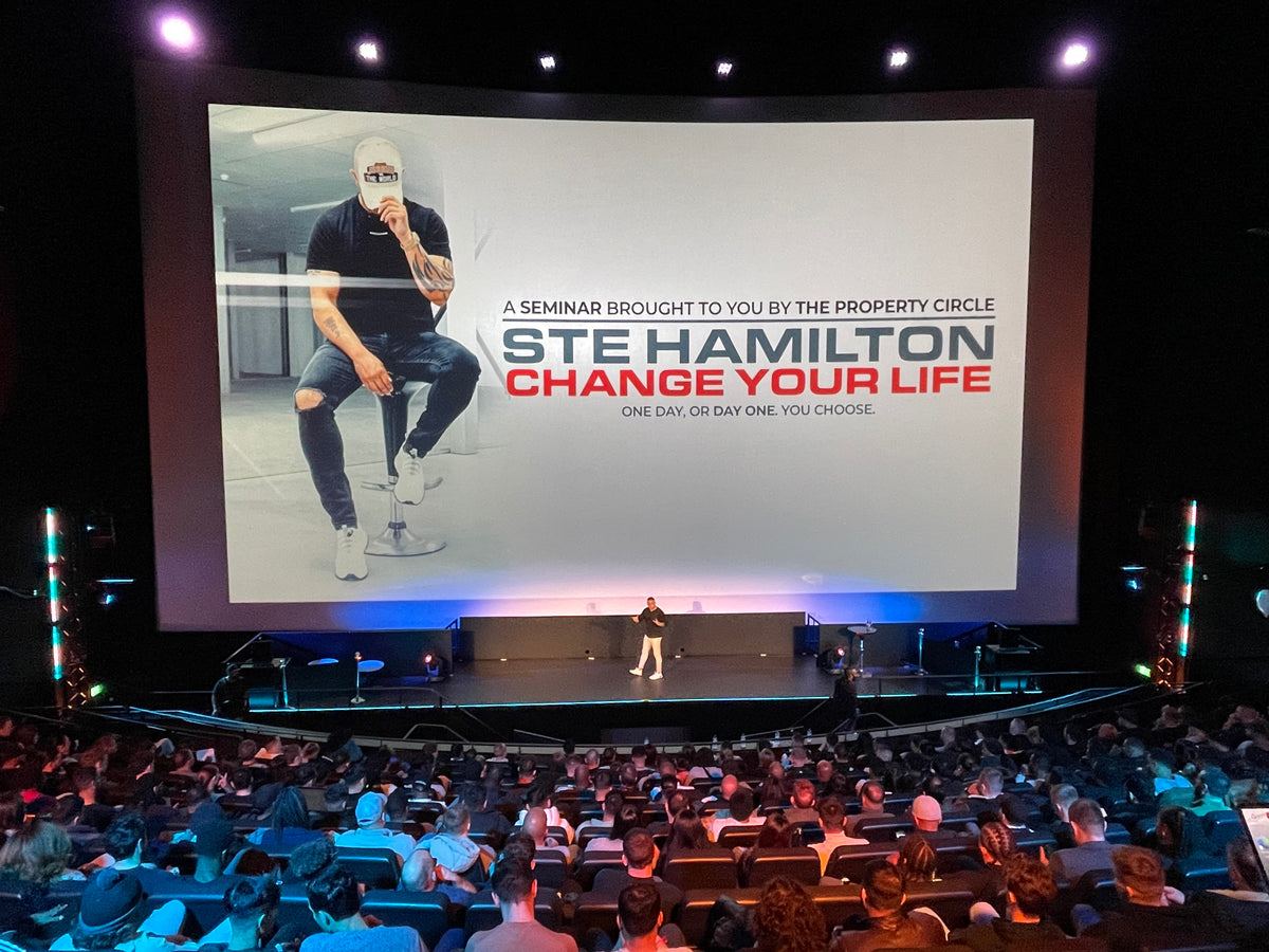 Ste Hamilton on stage at one of his events