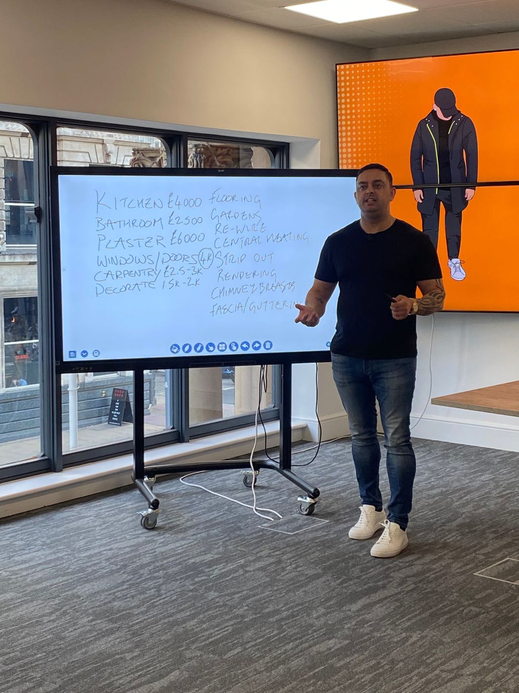 Ste teaching refurb costs on screen